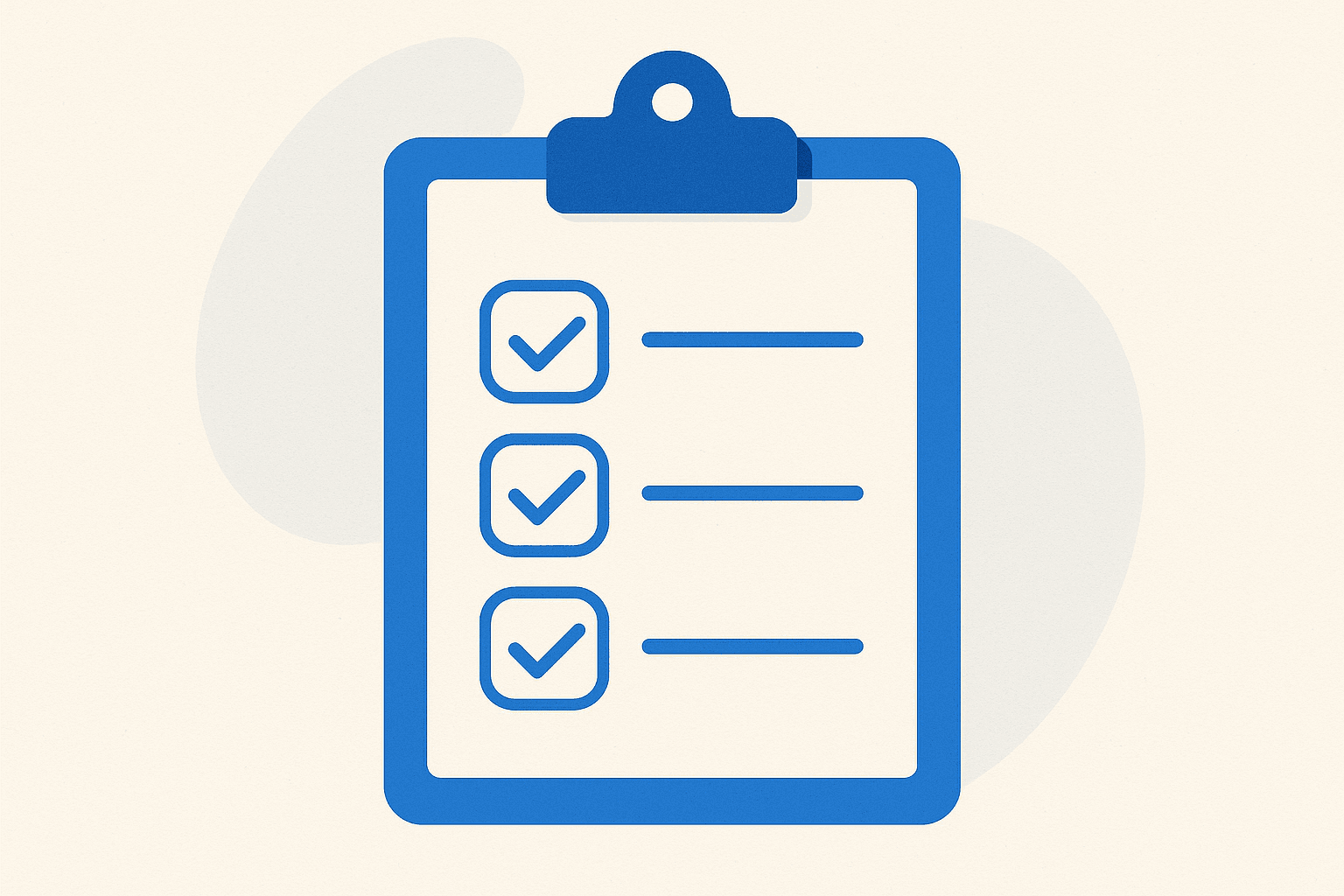 Illustration of a checklist clipboard with ticks, representing phone setup before day one