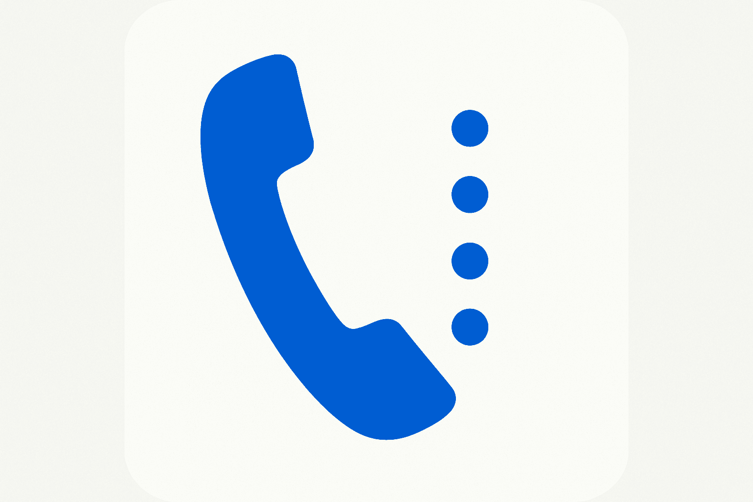 Illustration of a phone handset with five dots, representing key questions to ask when bleeped